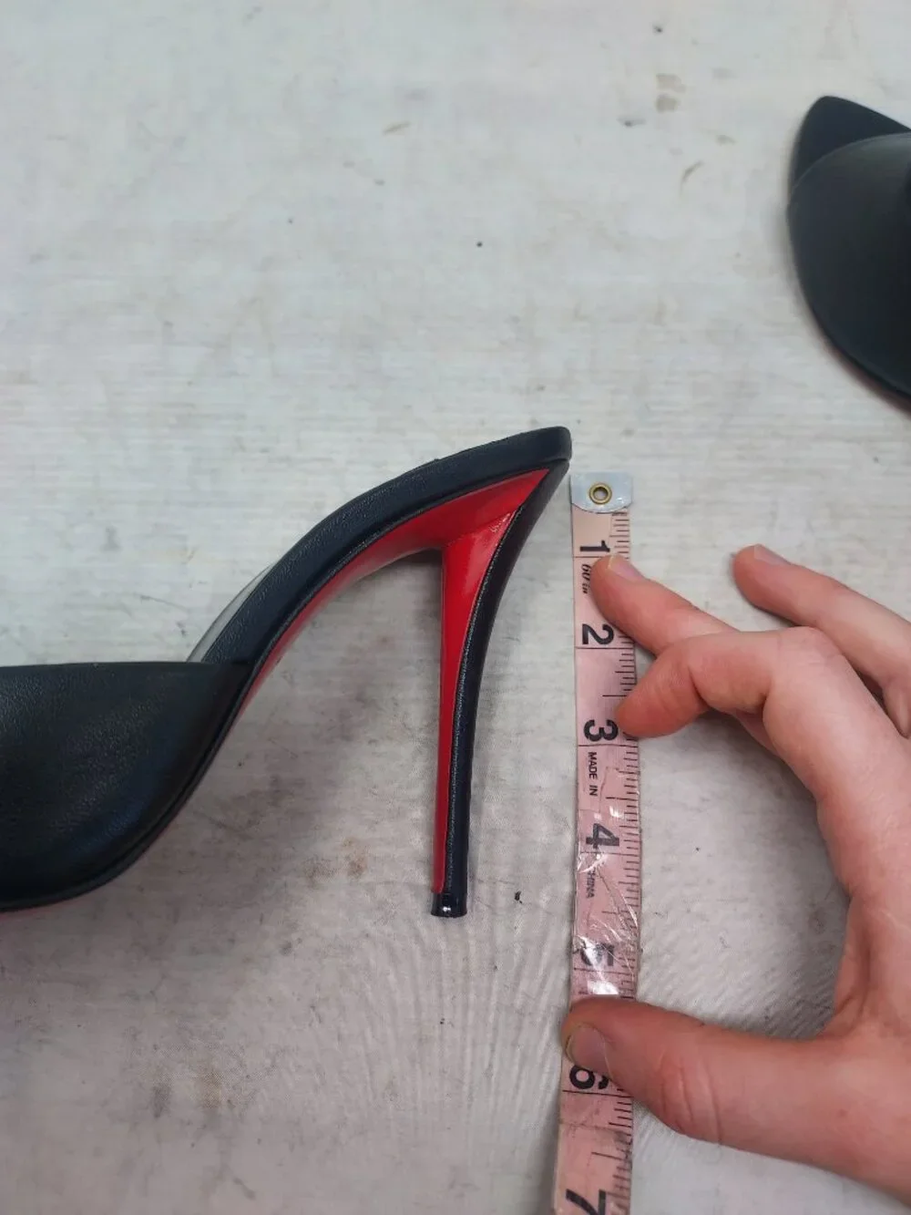 Christian Louboutin Black Miss Z Leather Mule Heel Sandal
